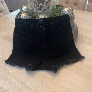 Just Black frayed black denim shorts…NEW